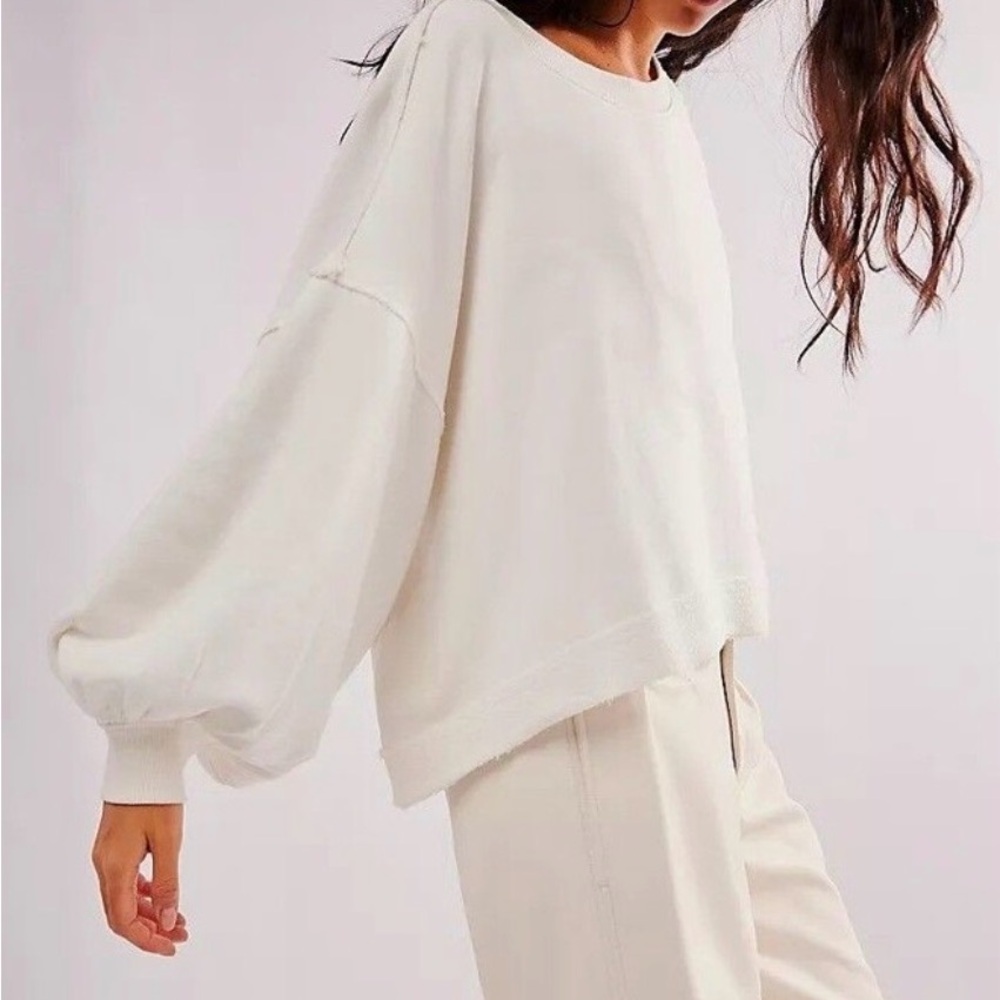 Free People Trish Balloon Sleeve Sweatshirt